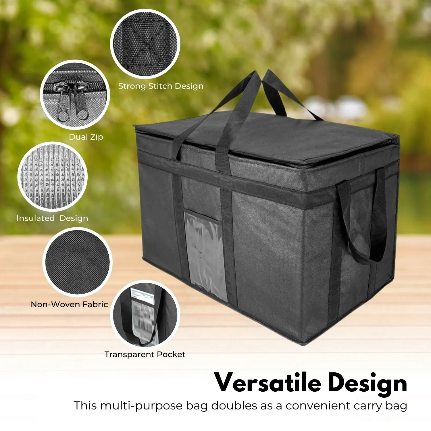 80L Waterproof Insulated Delivery Bag, Versatile, Large Capacity