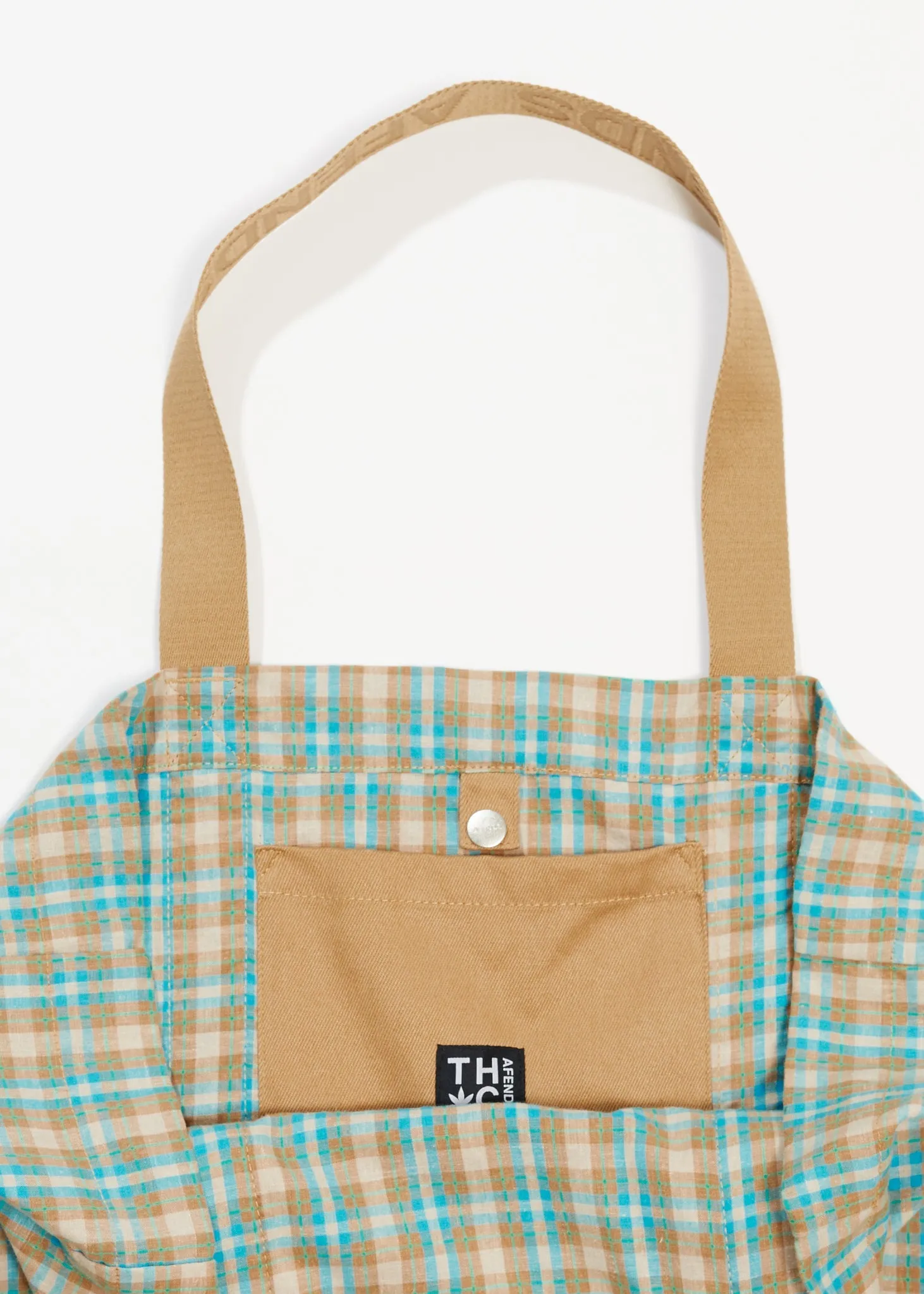 AFENDS Unisex Millie - Oversized Tote Bag - Tan Check