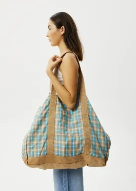 AFENDS Unisex Millie - Oversized Tote Bag - Tan Check