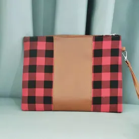 #AMMAJO Tartan Plaid Clutch Red and Black