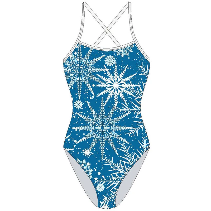 AQUA - Xmas Women Tie Back One Piece - Blue