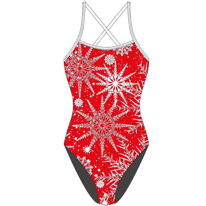 AQUA - Xmas Women Tie Back One Piece - Red