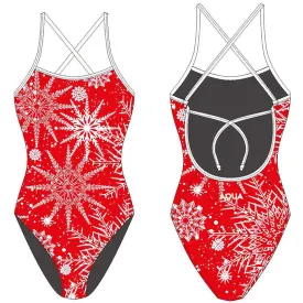 AQUA - Xmas Women Tie Back One Piece - Red