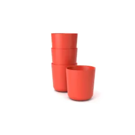 Bamboo Medium Cup - 4 Piece Set - Persimmon