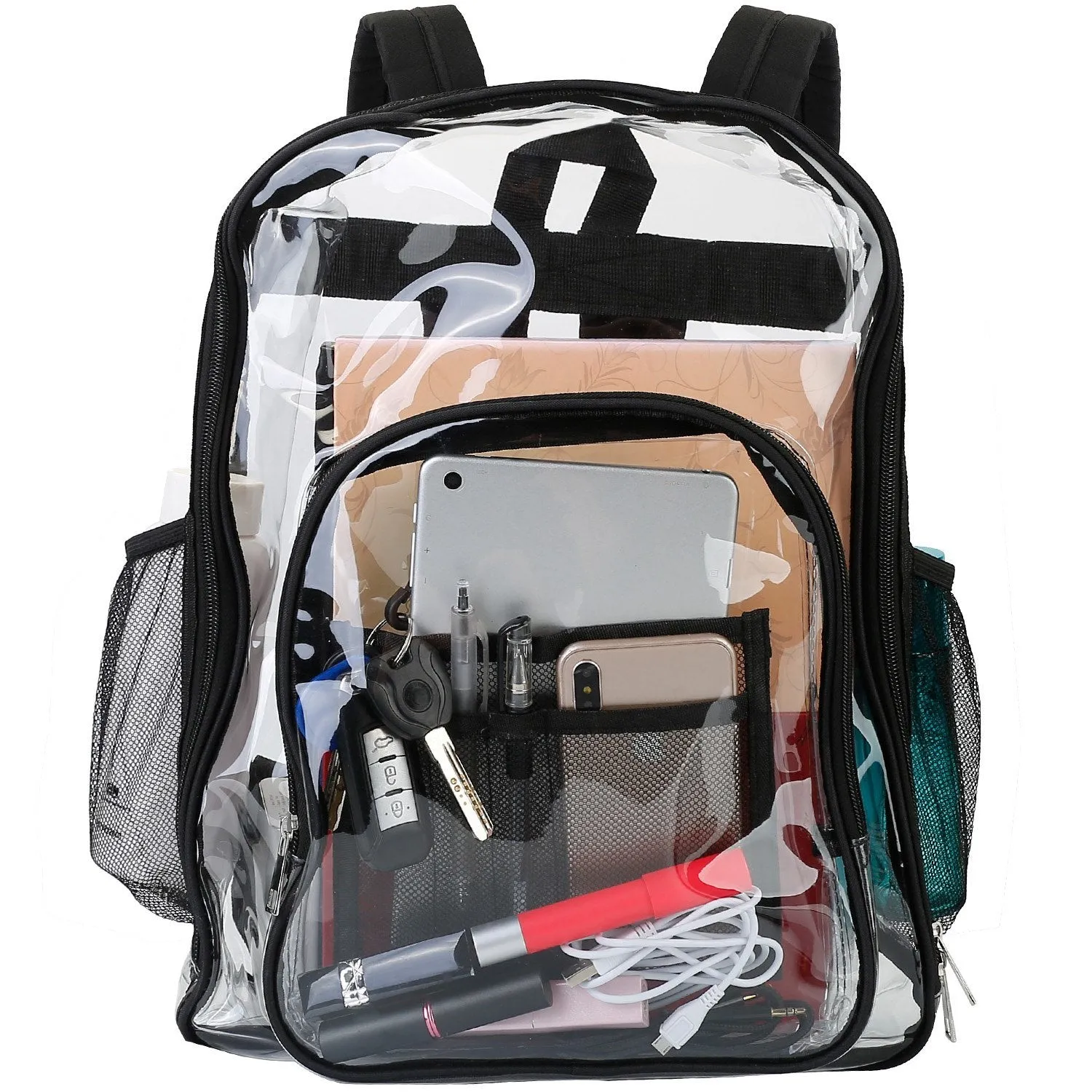 Clear Backpack Heavy Duty Transparent Book Bag Waterproof PVC Clear Backpack 5.3Gal with Reinforced Strap