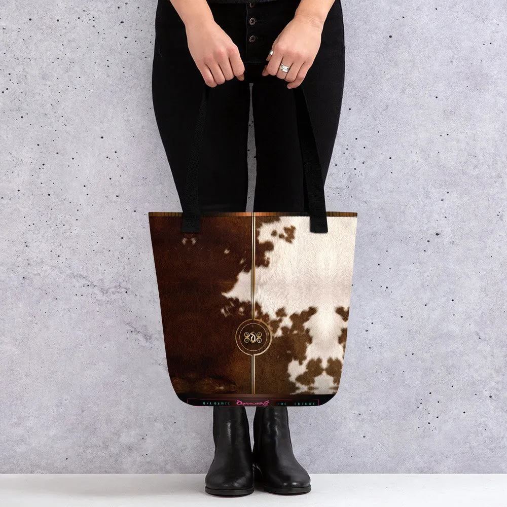 Cow Print Tote Bag Canvas Handbag Cow Skin Bag Cowhide Tote Bag in 3 Sizes  | 11000