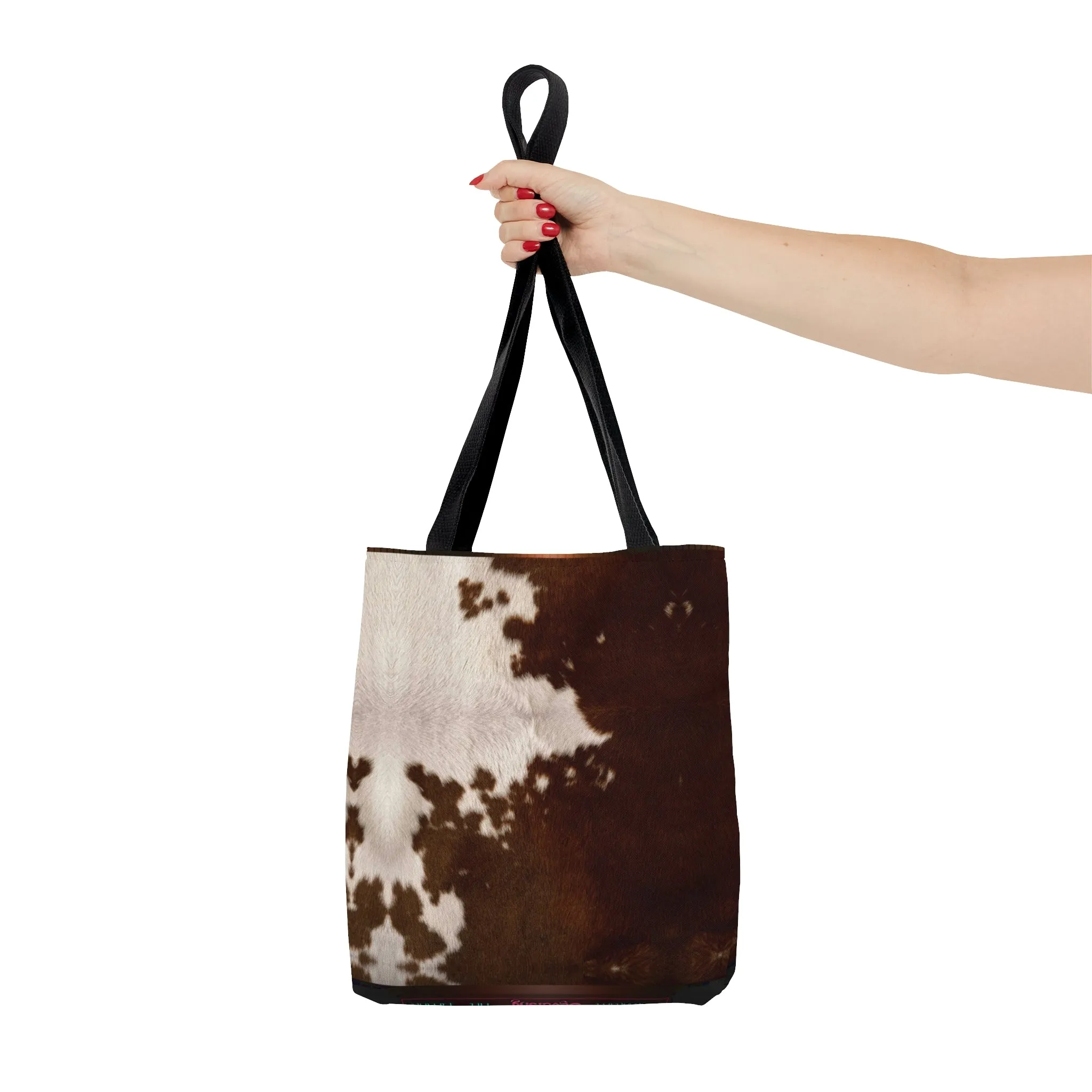 Cow Print Tote Bag Canvas Handbag Cow Skin Bag Cowhide Tote Bag in 3 Sizes  | 11000