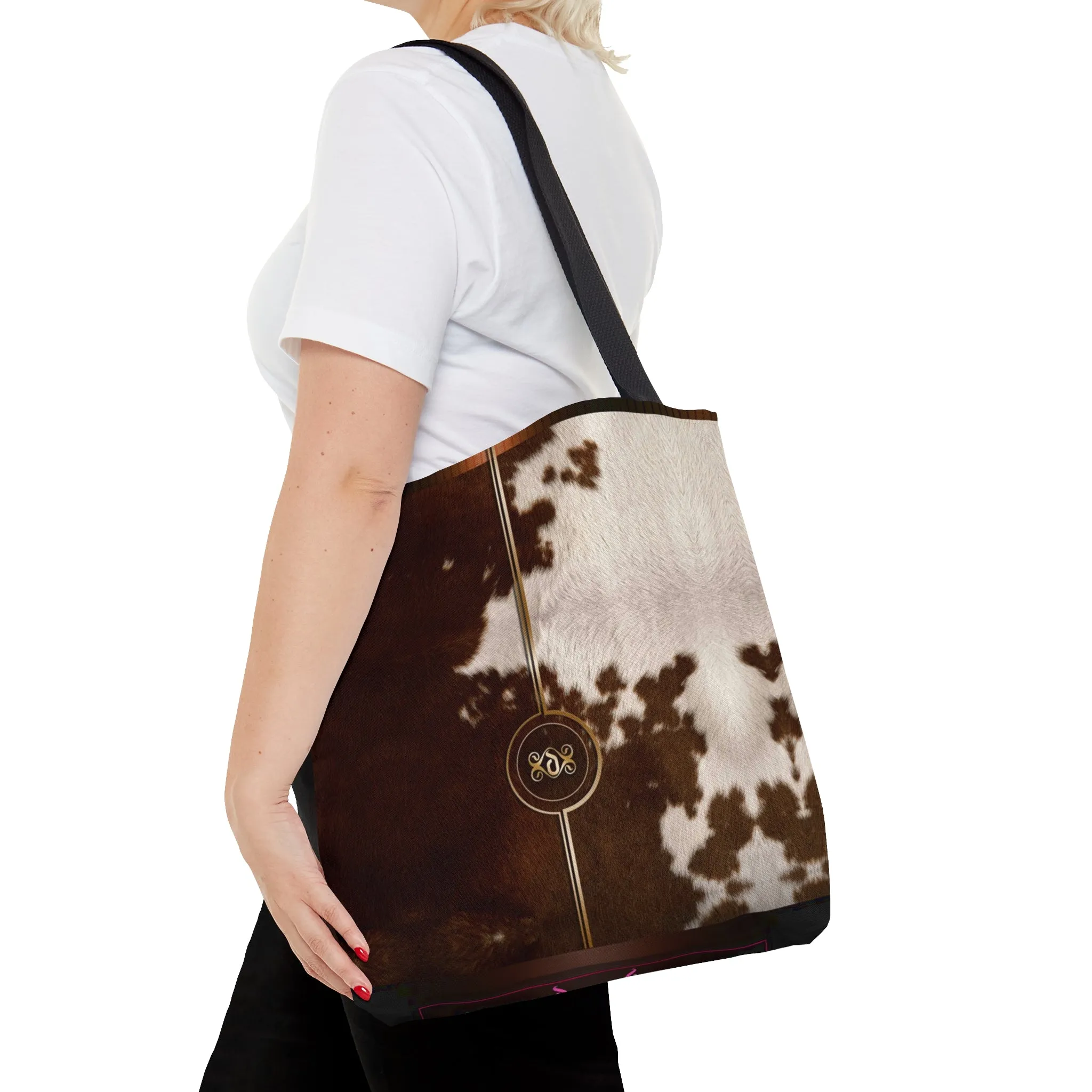 Cow Print Tote Bag Canvas Handbag Cow Skin Bag Cowhide Tote Bag in 3 Sizes  | 11000