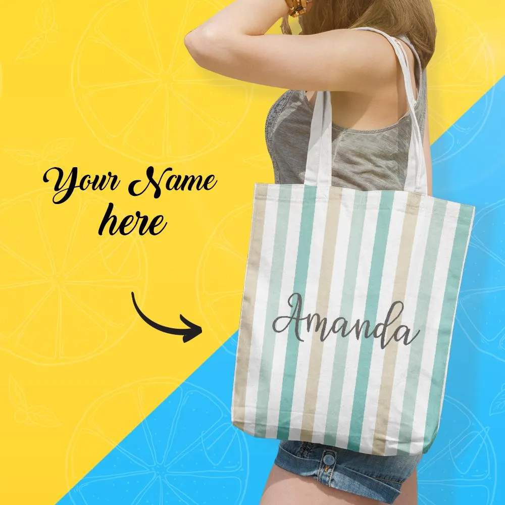 Custom Shopping Bag With Your Name, Personalised Storage Handbag