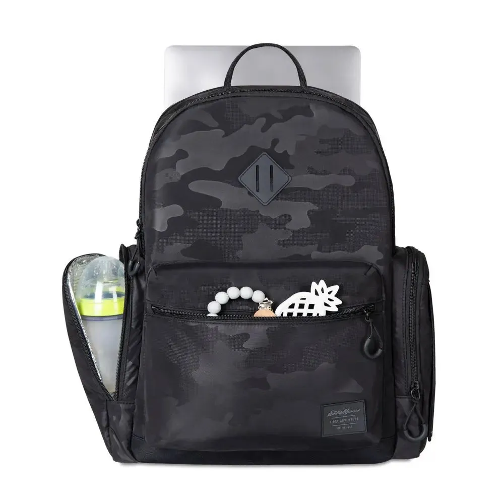 Eddie Bauer Camo Backpack Diaper Bag - Black