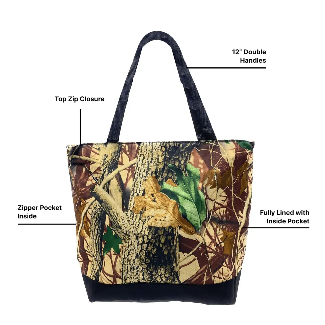 Empire Cove 2 Piece Gift Set Camouflage Large Tote Bag Insulated Lunch Bag Cooler