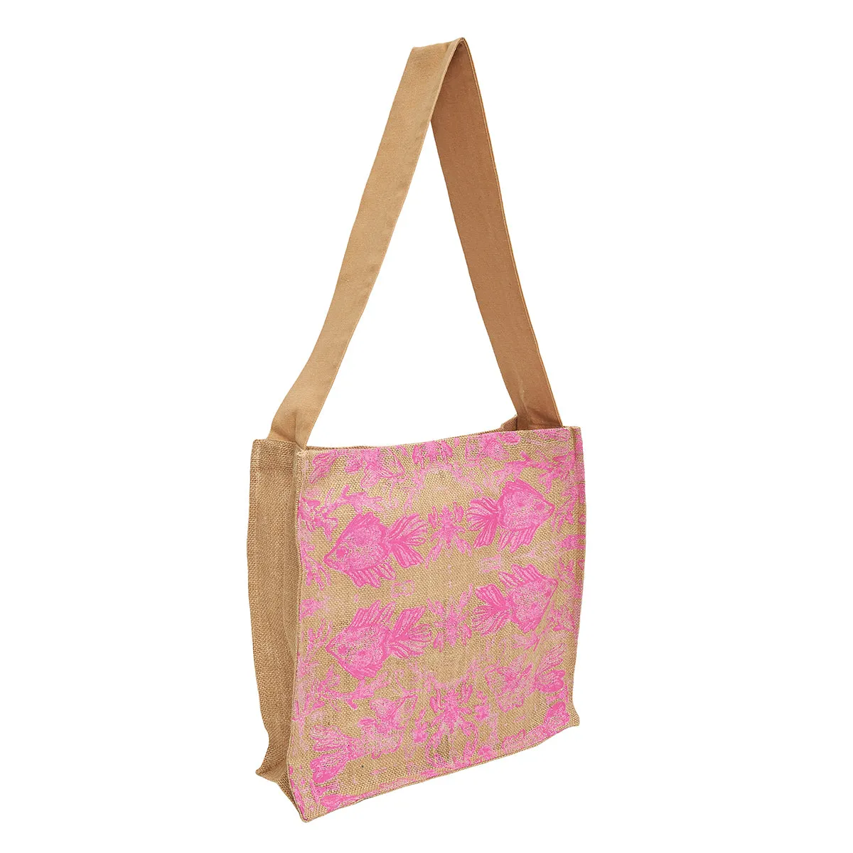 Fish Jute Tote Bag