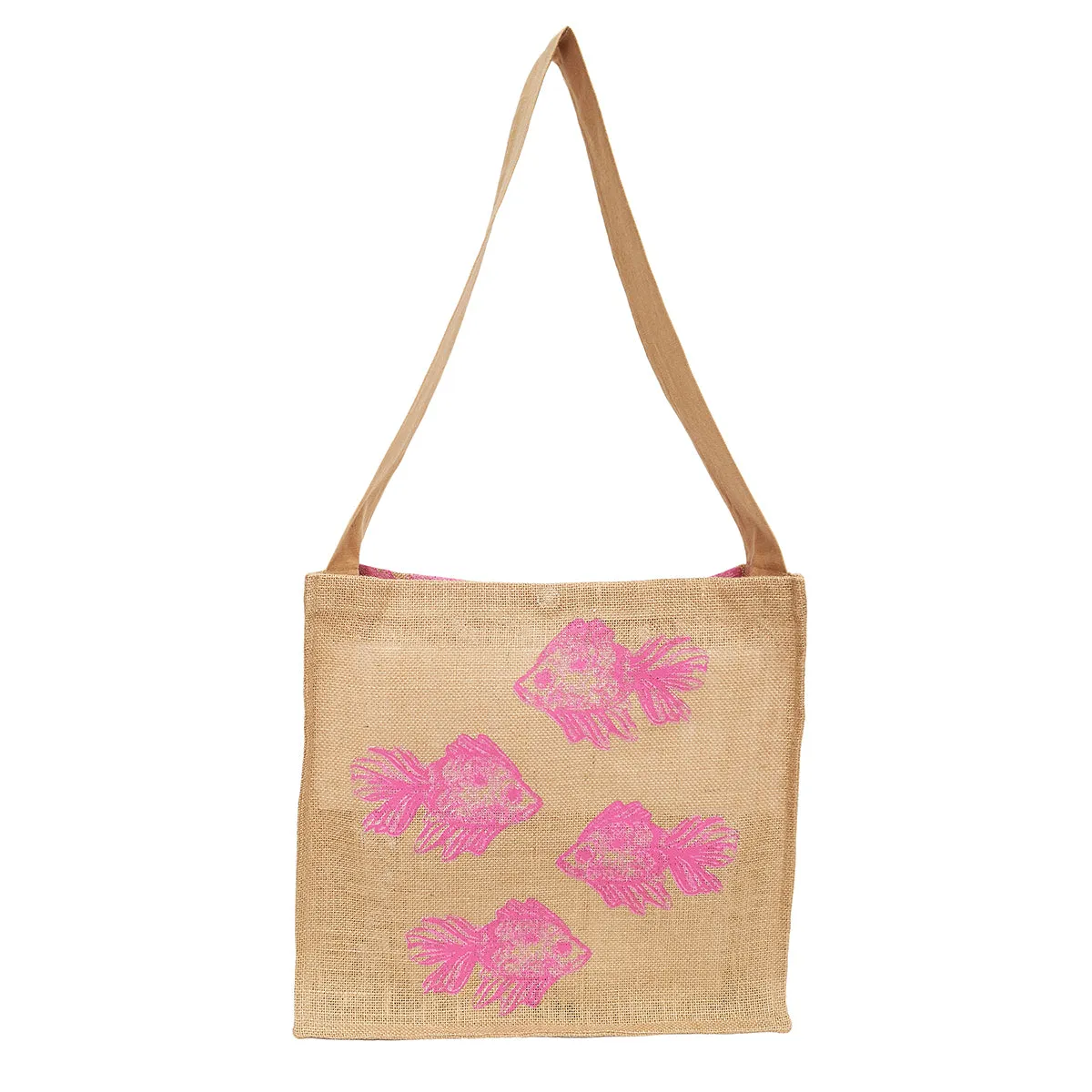 Fish Jute Tote Bag