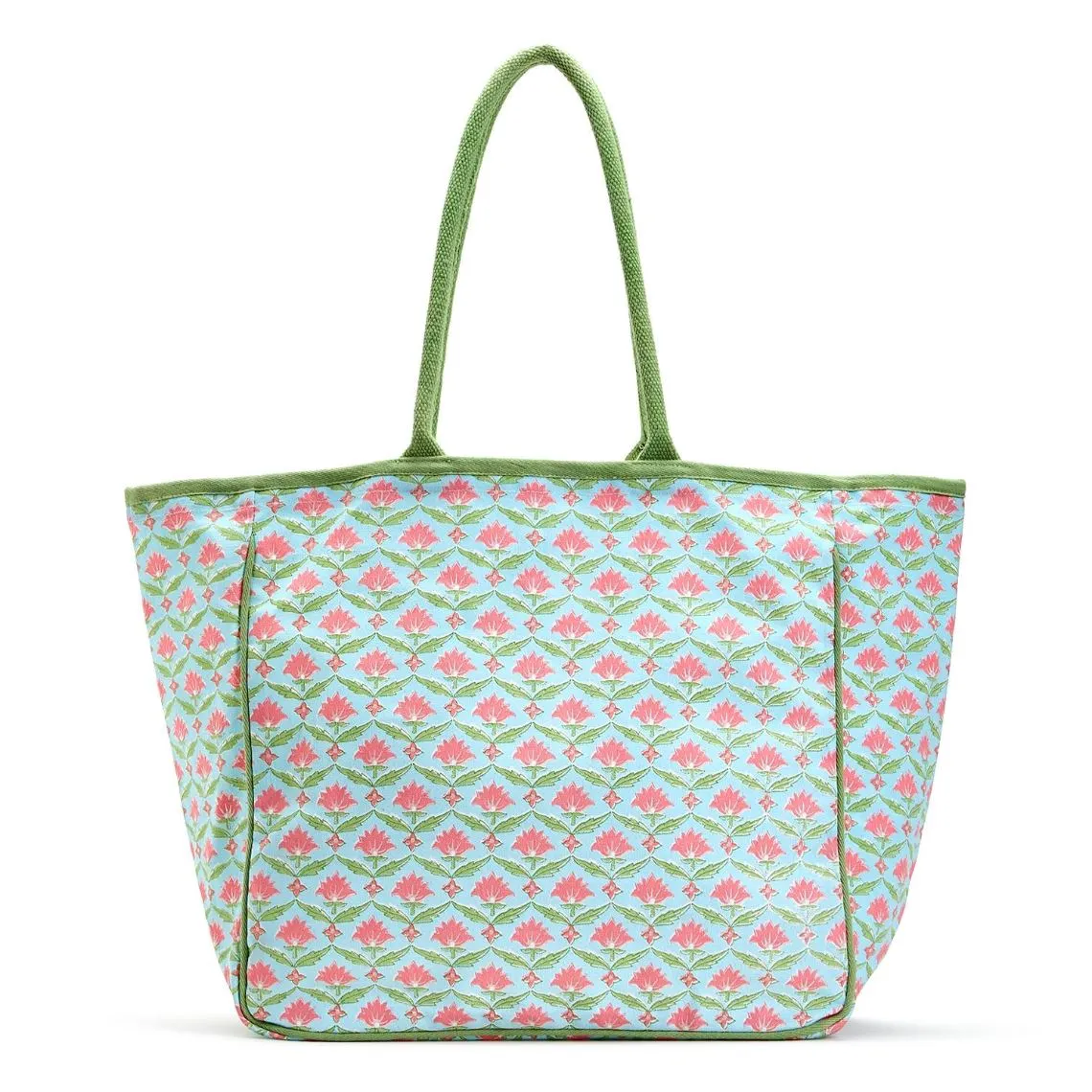 Floral Block Print Tote Bag