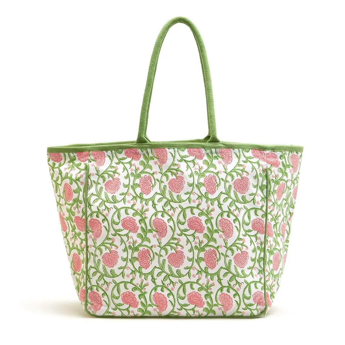 Floral Block Print Tote Bag