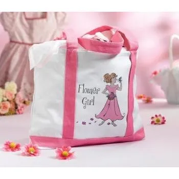 Floral Girl Large Canvas Tote