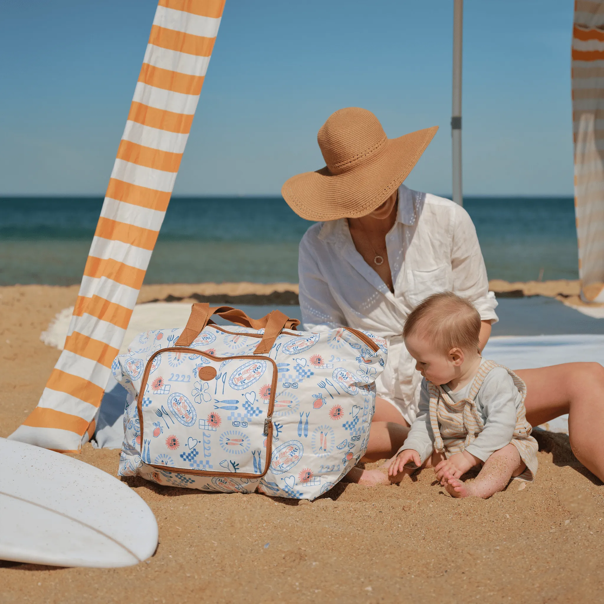 Fold-Up Tote -  Mediterranean