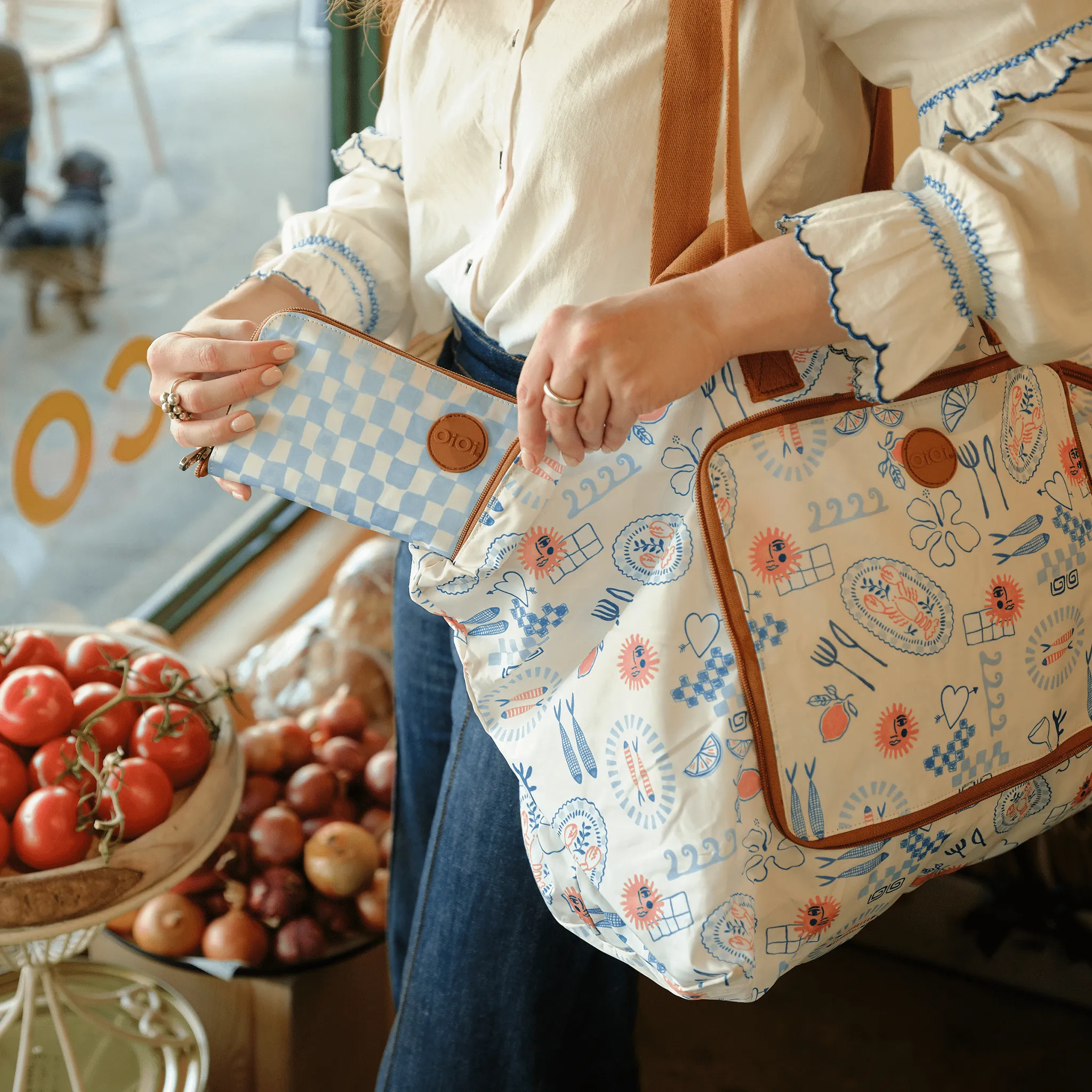 Fold-Up Tote -  Mediterranean