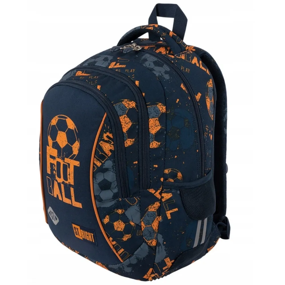 Football-Themed 15-Inch School Bag for Boys