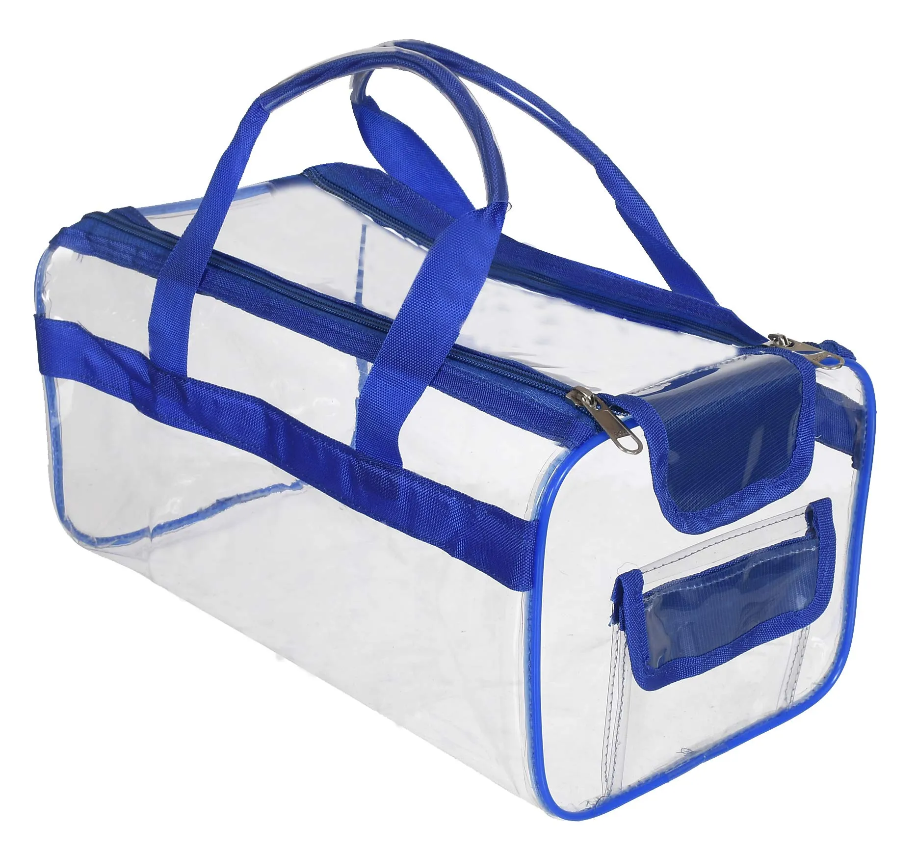 Heart Home Small Size Clear PVC Travel Toiletry Bag Handbag Beach Tote Bag Organizer for Men and Women (Blue) (F_26_HEARTH017013)