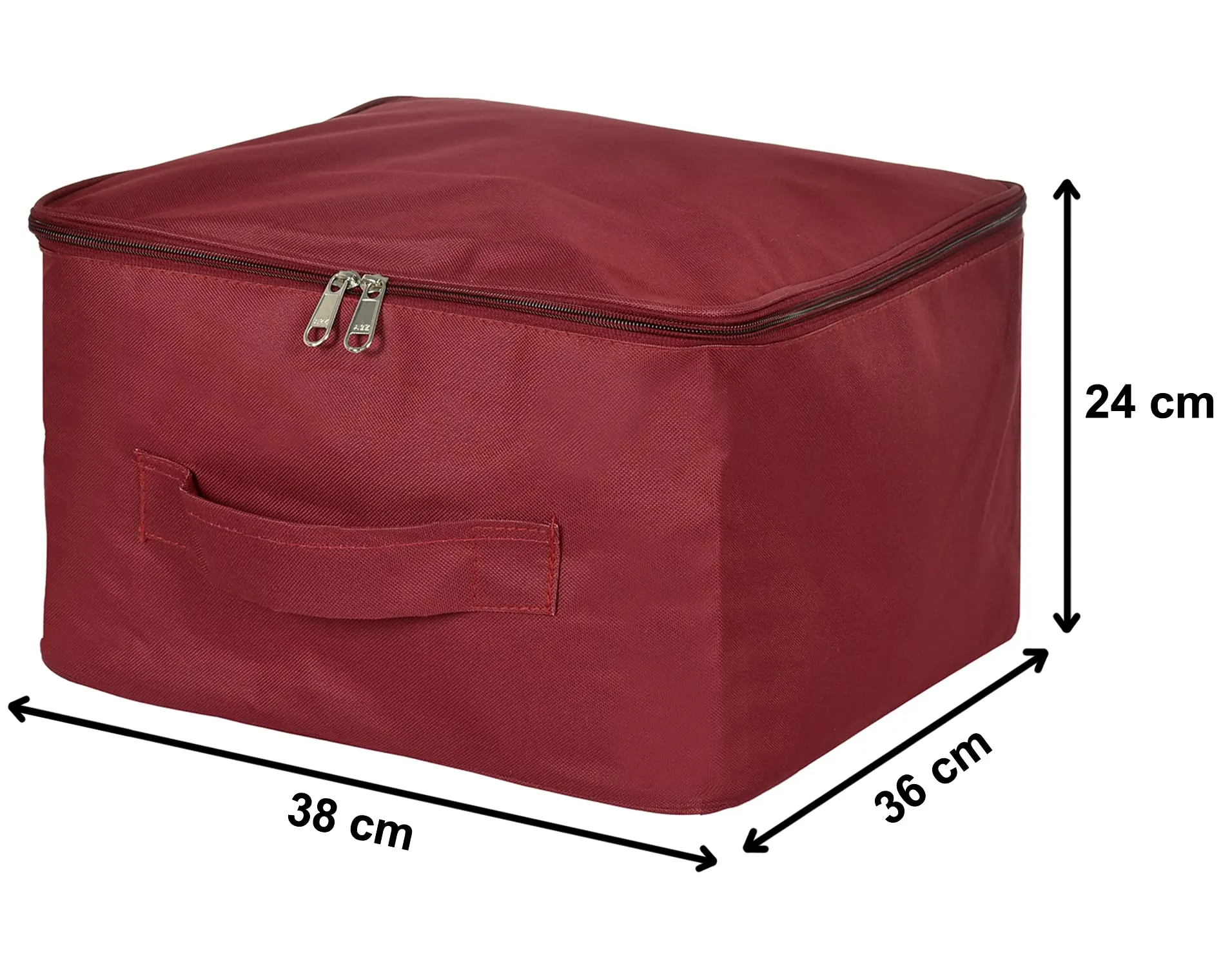 Heart Home Small Size Multi-Purpose Storage Bag/Wardrobe Organizer- Pack of 2 (Maroon)-HS_38_HEARTH21323