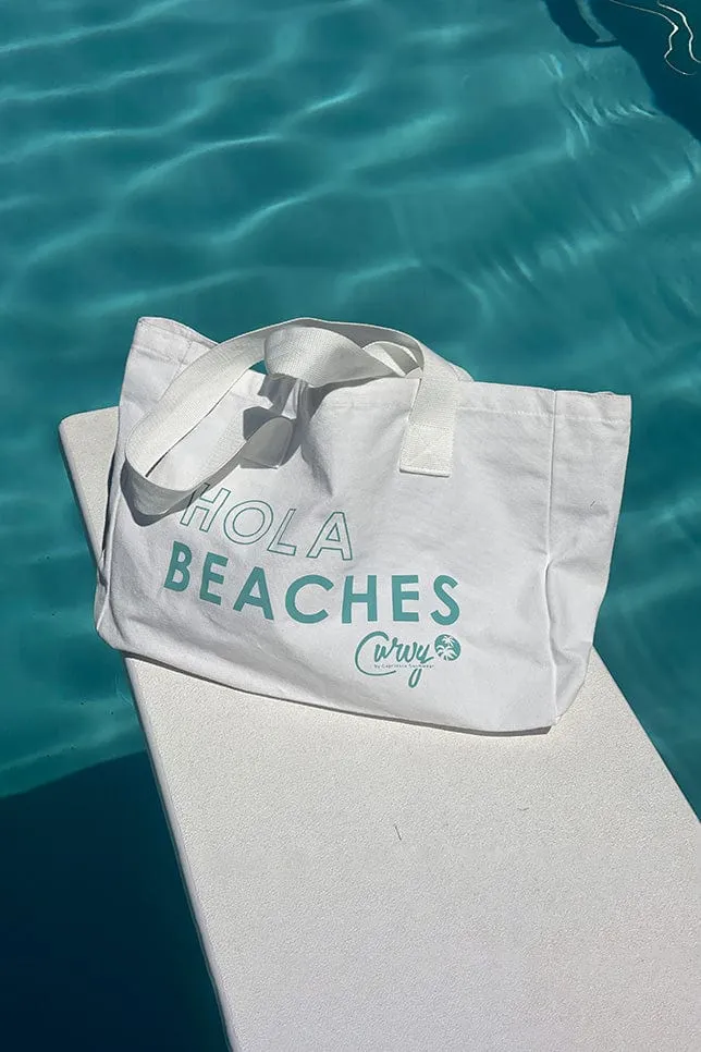 HOLA BEACHES Canvas Tote Beach Bag