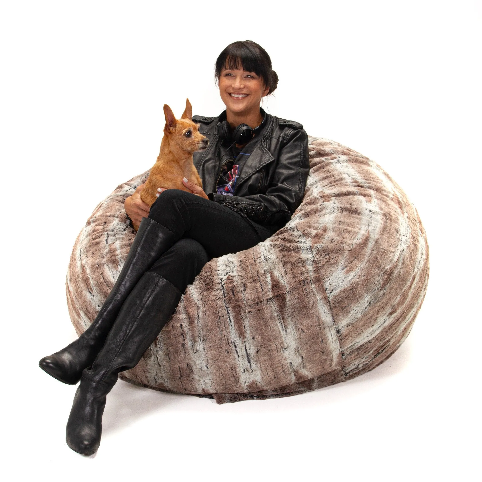 Jaxx Saxx 4' Plush Faux Fur Bean Bag