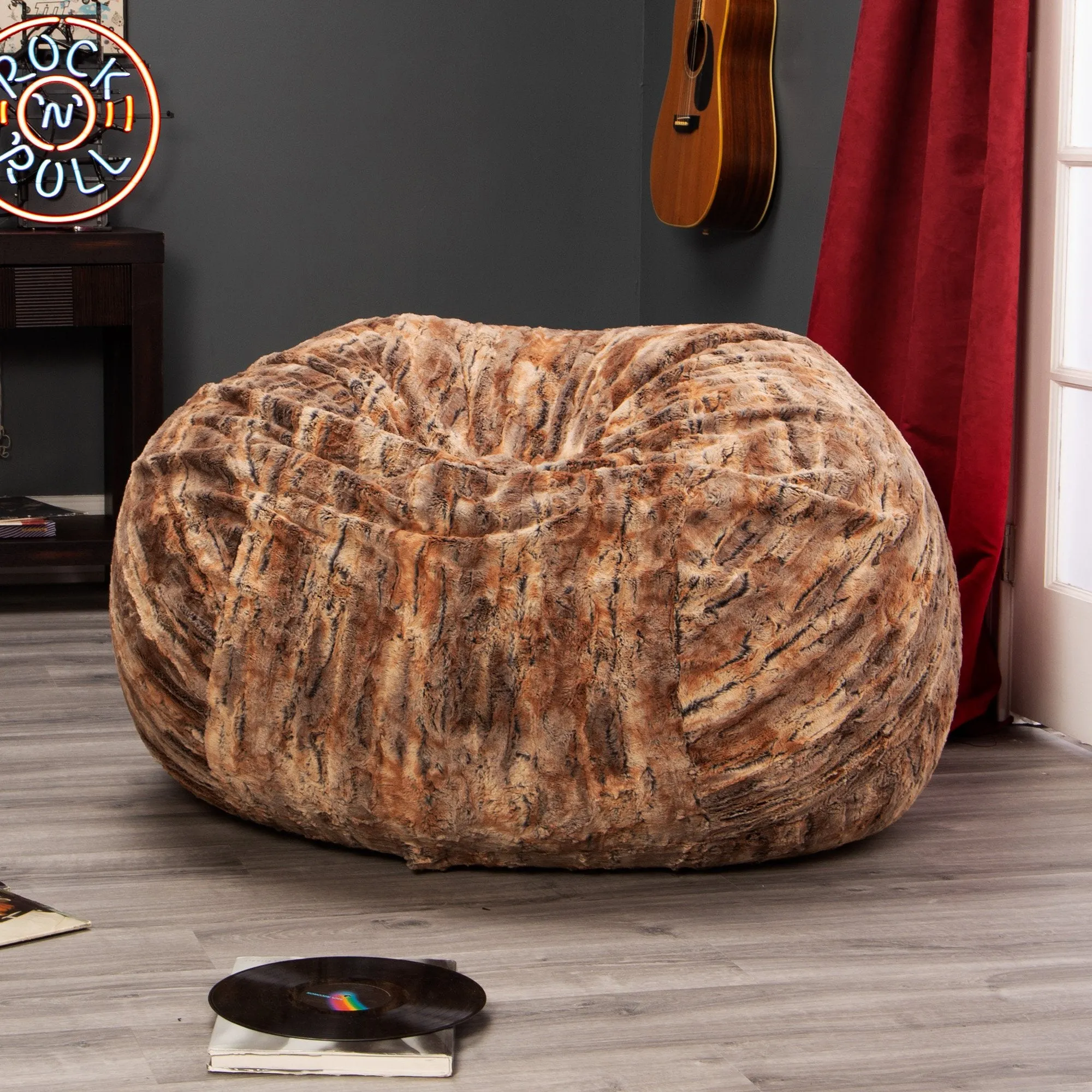 Jaxx Saxx 4' Plush Faux Fur Bean Bag