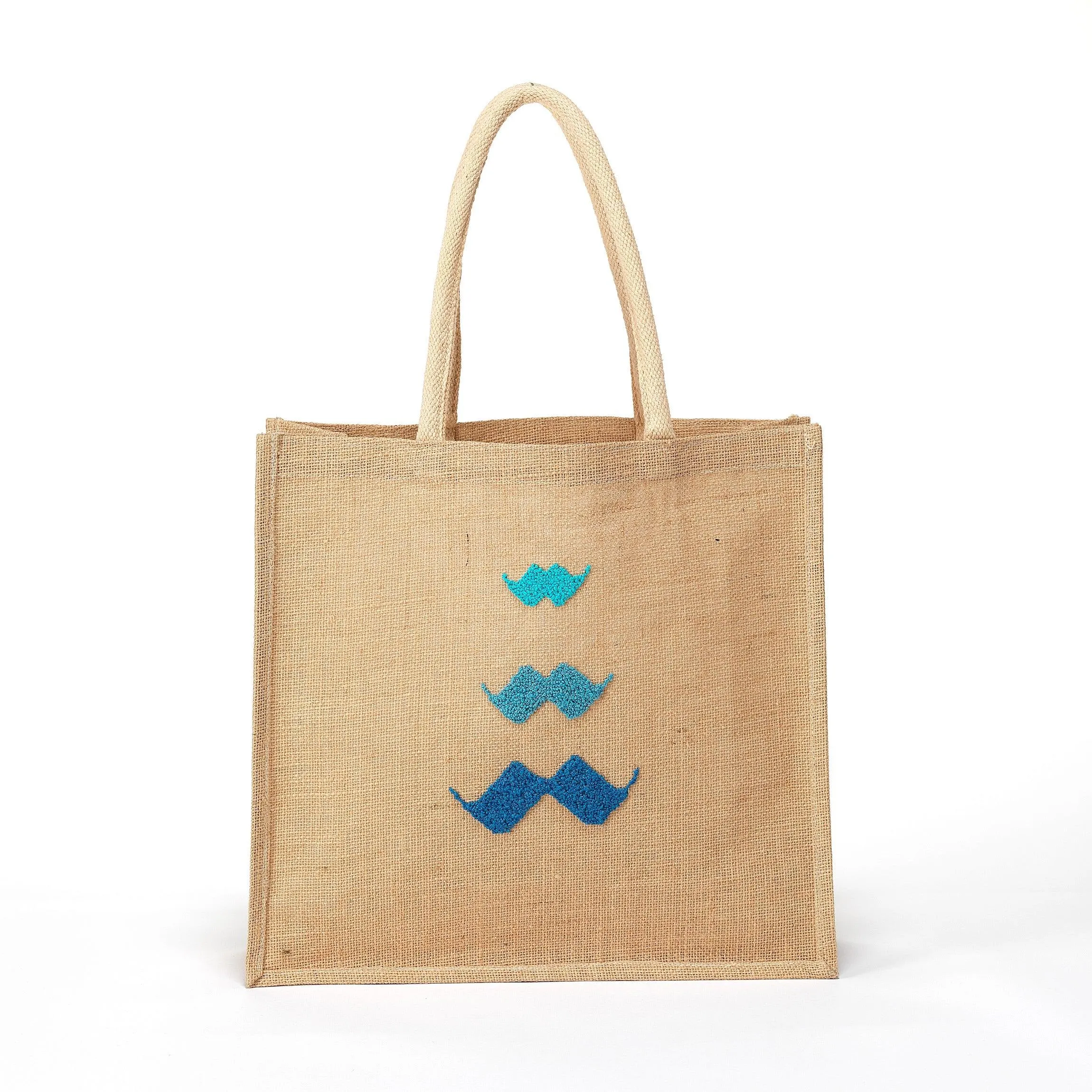 JUTE TOTE BAG MOUSTACHE