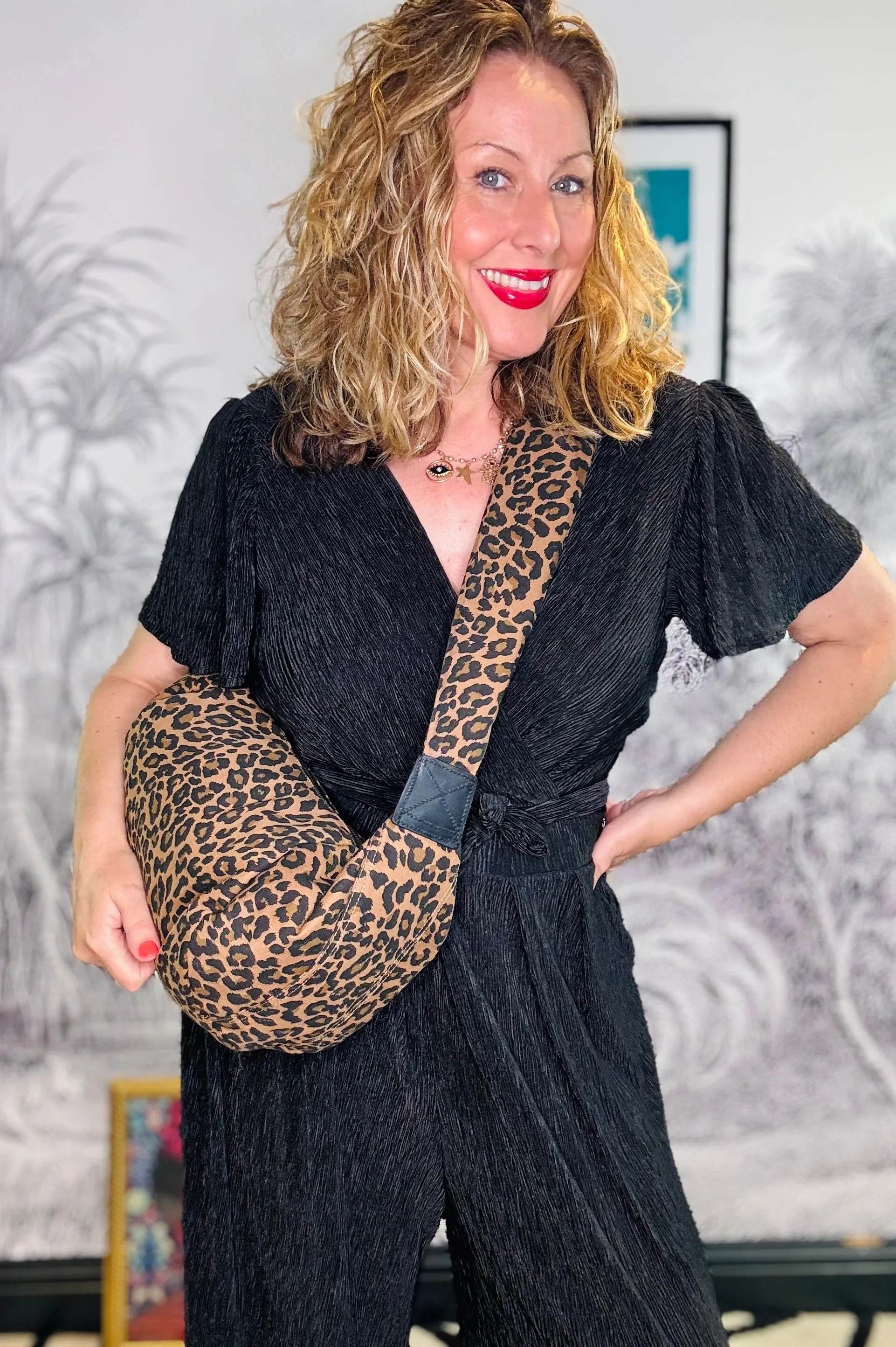 Large Leopard Sling Bag