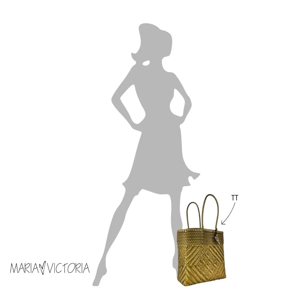 Maria Victoria | Blakely Tote | Upcycled, Handwoven, Black/White/Gold Tote