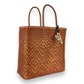 Maria Victoria | Metallic Bronce Tote | Upcycled, Handwoven, Bronze Tote