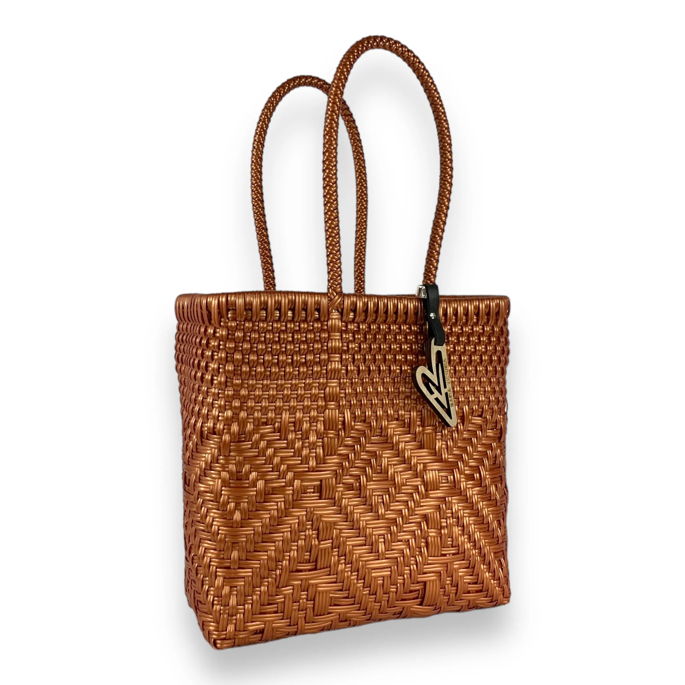 Maria Victoria | Metallic Bronce Tote | Upcycled, Handwoven, Bronze Tote