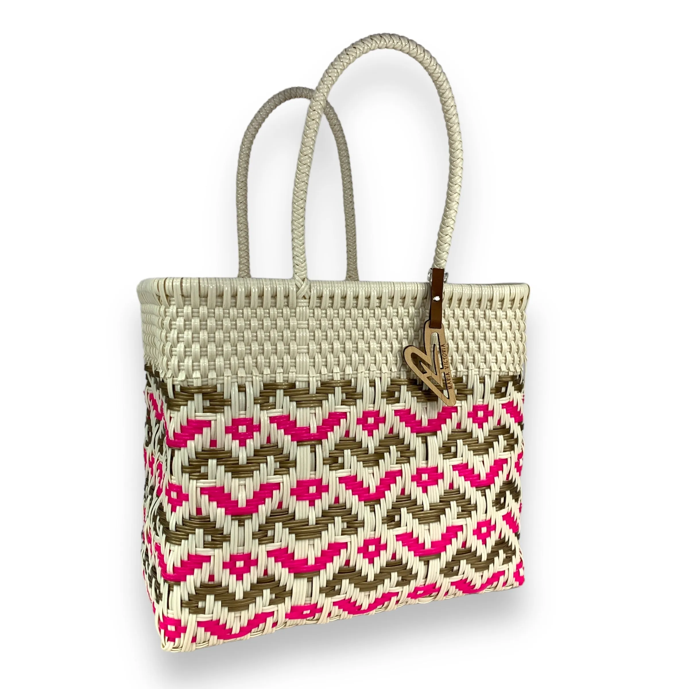 Maria Victoria | Monogram Tote | Upcycled, Handwoven, Multicolor Tote