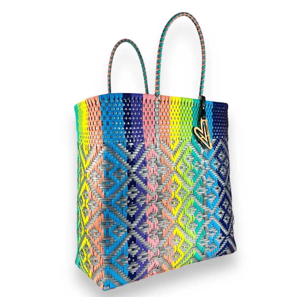 Maria Victoria | Sunset Tote | Upcycled, Handwoven, Multicolor Tote