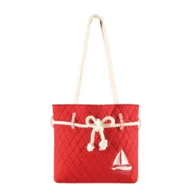 Maritime Red Ruffle Tote