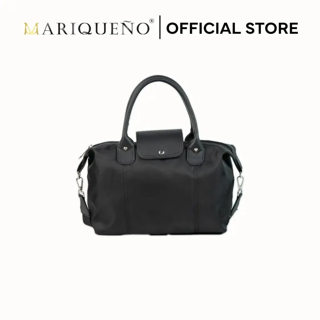 MARTHA Nylon Canvas Tote Bag in Black