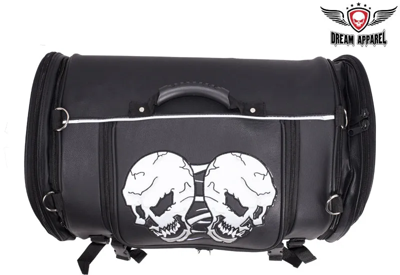 Medium Motorcycle Sissy Bar Bag / Trunk With Skull