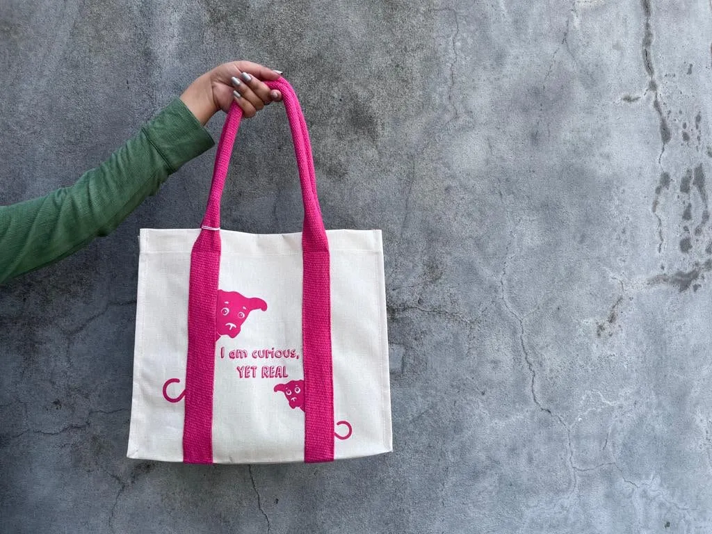 Mindful Canvas Tote Bag-Dog Print