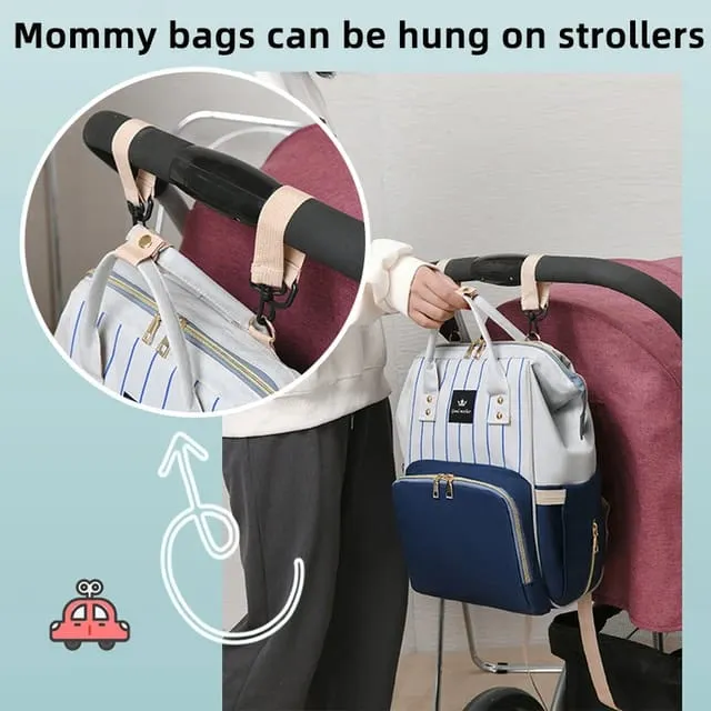 MomGlide Diaper Bag - Large Capacity Mommy Backpack with Dry/Wet Compartments