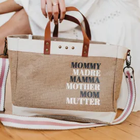 Moms For All Jute Crossbody Tote