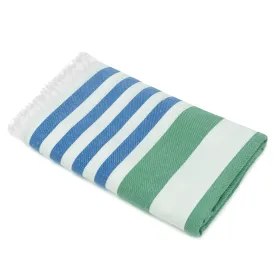 Mush 100% Bamboo Extra Large Towels For Bath || Ultra Soft, Absorbent, Quick Dry, Compact Cabana Styled Bath Towel For Men And Women For Daily Use, Beach, Pool, Gym (Blue & Green, 1), 250 TC