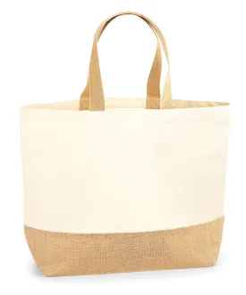 Natural - Jute base canvas tote XL