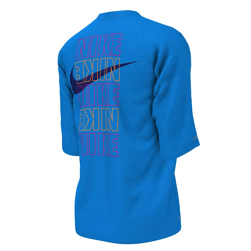 Nike - Boys Block Logo Short Sleeve Hydroguard (Photo Blue)