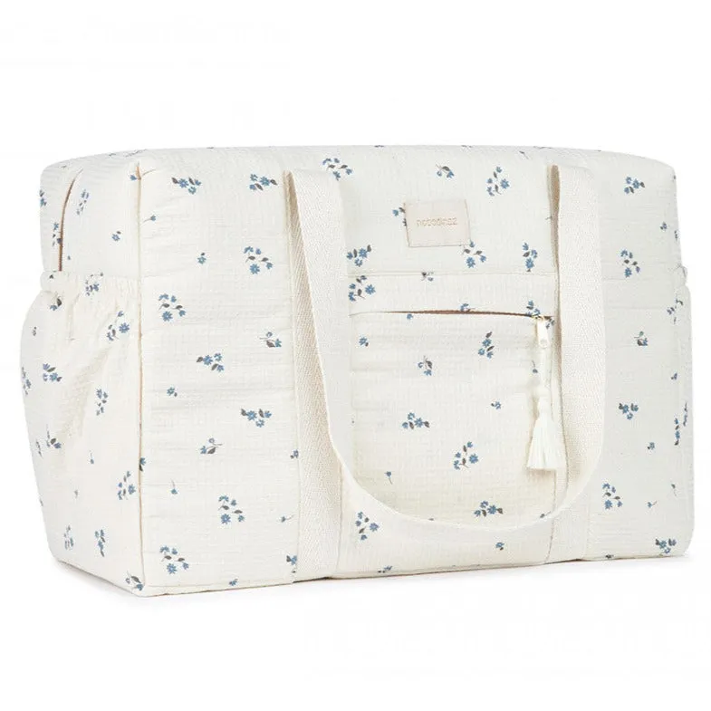 Nobodinoz Opera diaper bag Waterproof 100% organic cotton | Lily Blue