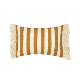 Nobodinoz Portofino Waterproof Cushion 35x23cm | Honey Stripes Waffle