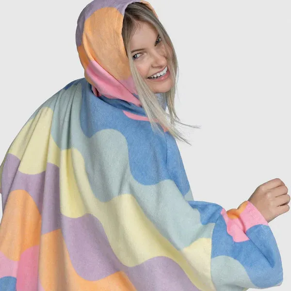 Pastel Wave Poncho Towel Oodie ™