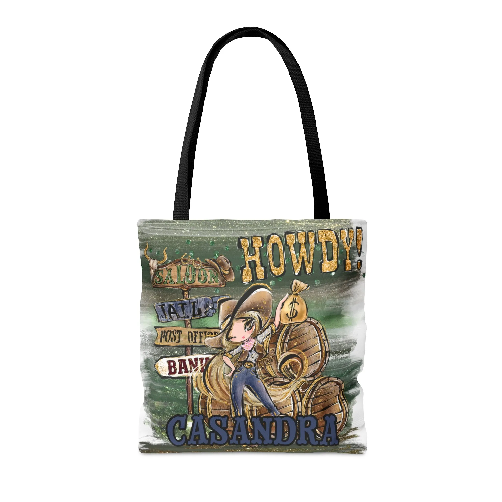 Personalised Tote Bag, Howdy, Blonde Hair Brown Eyes, Tote bag