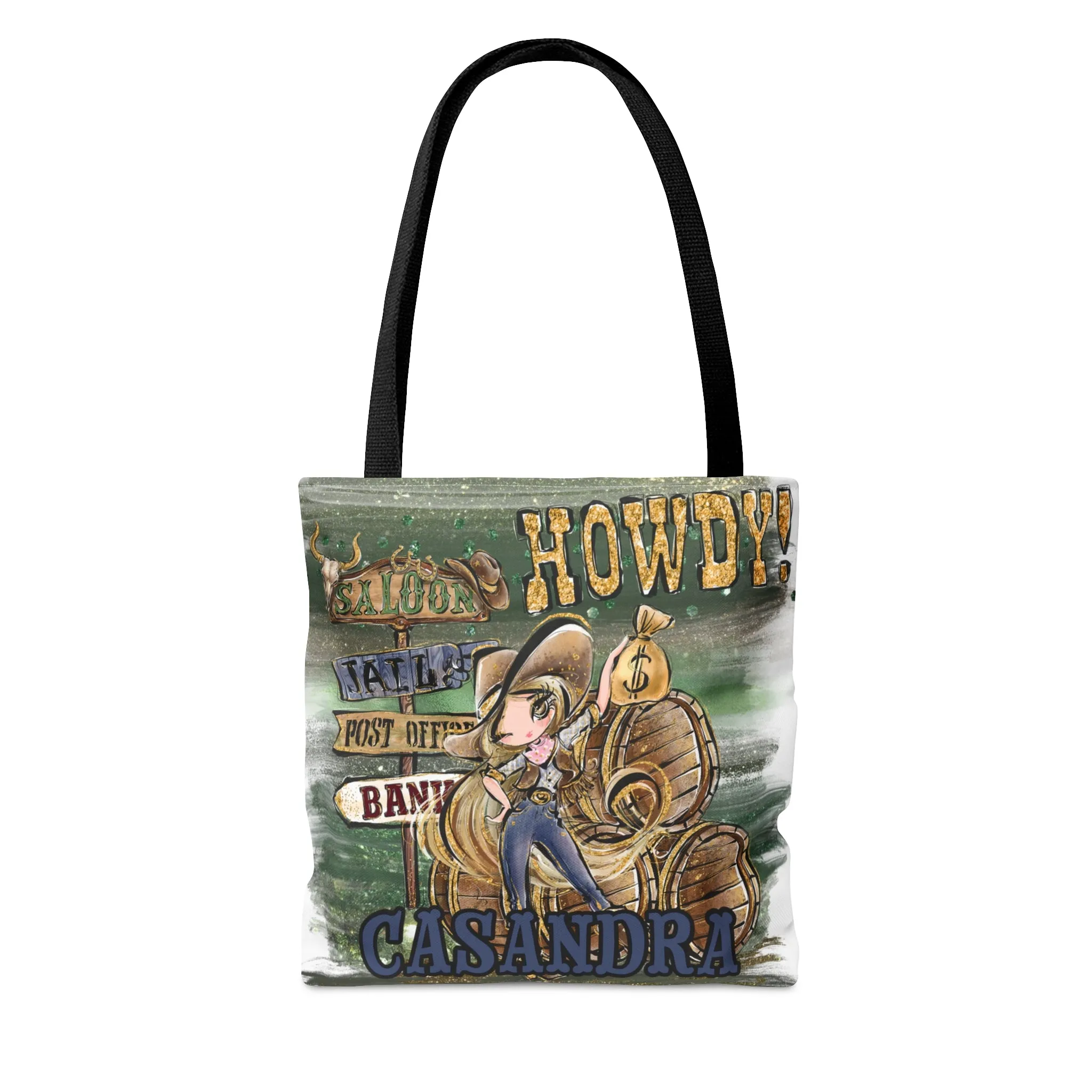 Personalised Tote Bag, Howdy, Blonde Hair Brown Eyes, Tote bag