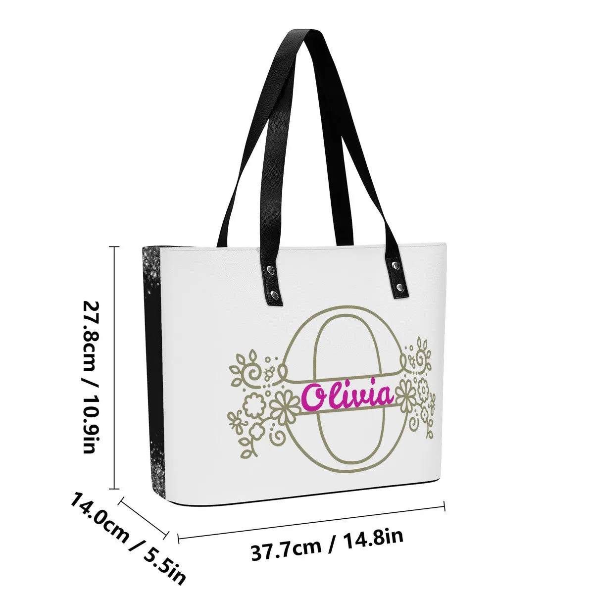 Personalize This Monogram Letter O to U PU Leather Handbag